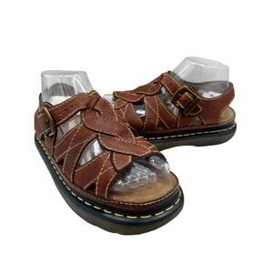 Dr. Martens VTG Y2K 90s Brown Leather Chunky Fisherman Sandals Womens US 9